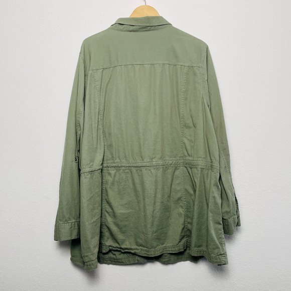 Olive Green Utility Jacket Adjustable Waistm C1329 - Picture 6 of 6
